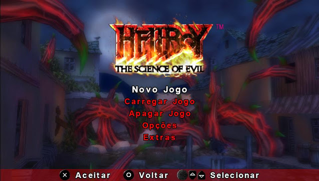 HELLBOY THE SCIENCE OF EVIL PSP MENU