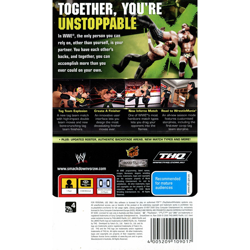 WWE SMACKDOWN VS RAW 2009 PSP (SEMI-NOVO) - Image 2