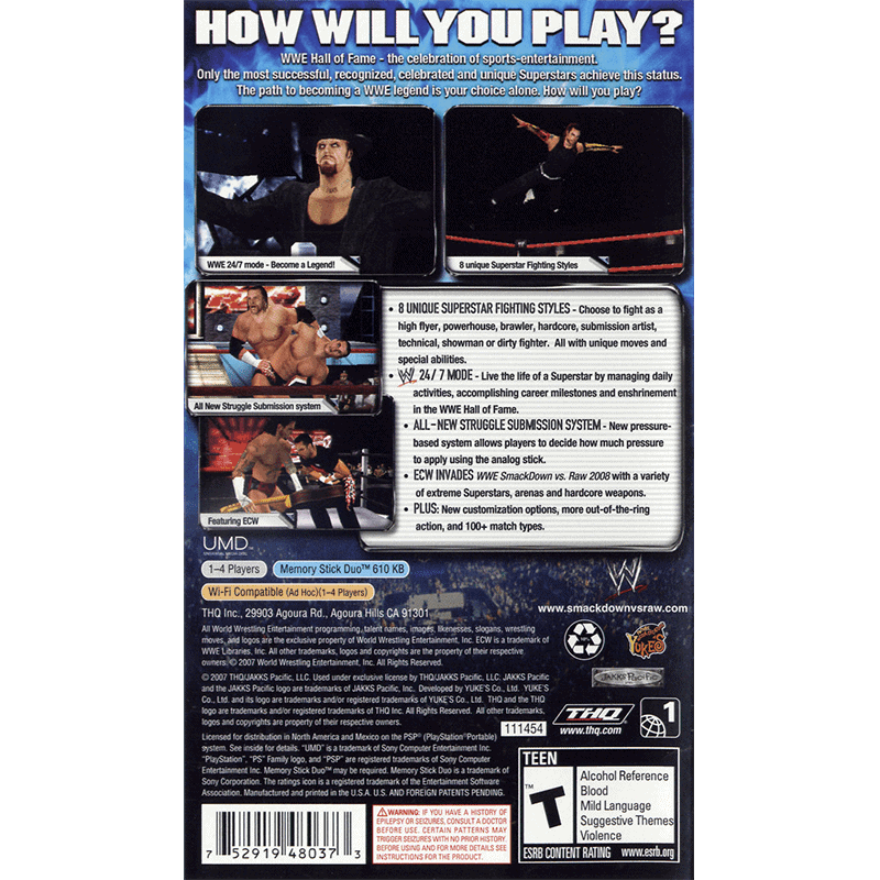 WWE SMACKDOWN VS RAW 2008 PSP - Image 2