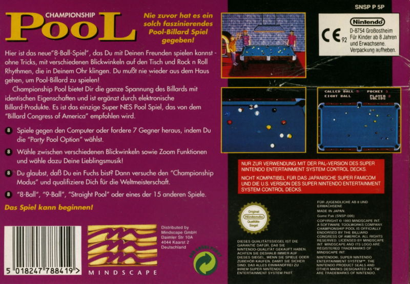 CHAMPIONSHIP POOL SN (S/CAIXA, S/MANUAIS) - Image 2