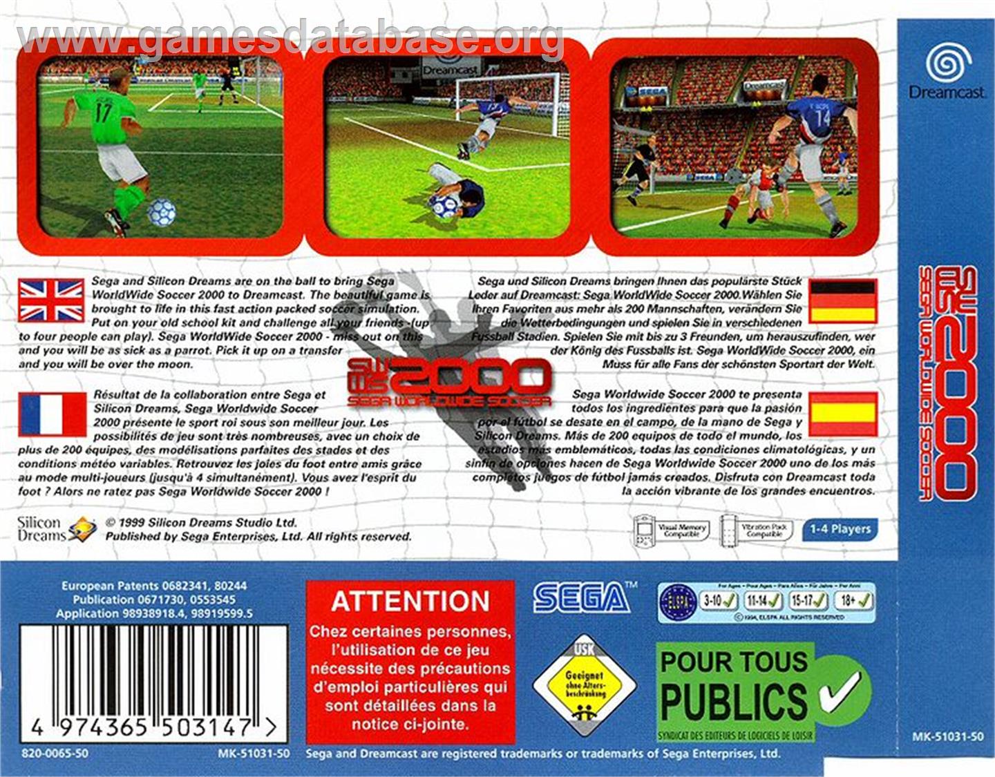 SEGA WORLDWIDE SOCCER 2000 DC (SEMI-NOVO) - Image 3