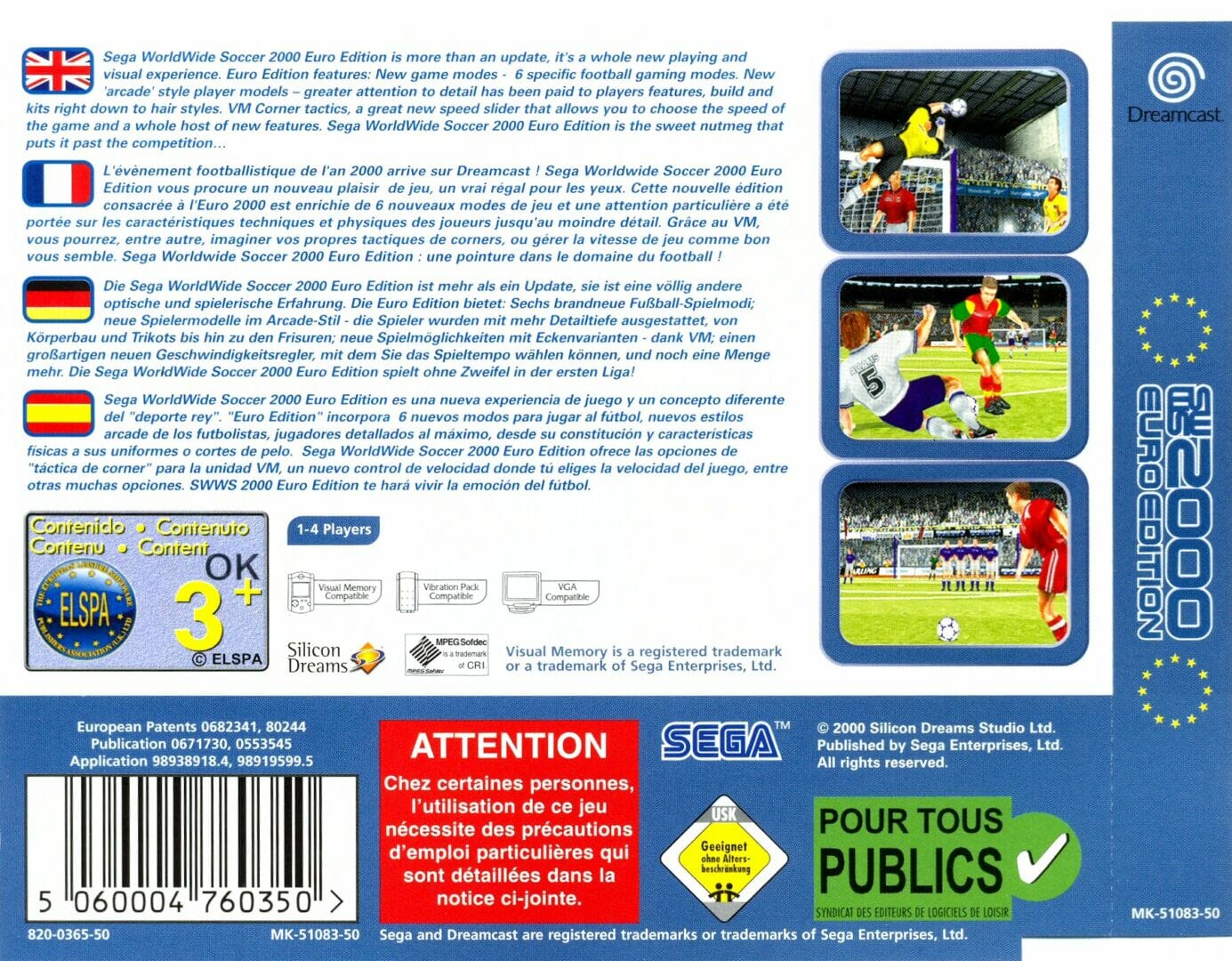 SEGA WORLDWIDE SOCCER 2000 EURO EDITION DC - Image 3