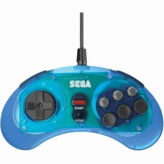 RETRO-BIT COMANDO SEGA MEGA DRIVE 8 BOTÕES USB (TRANSPARENTE/AZUL)