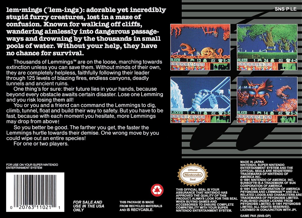 LEMMINGS SN (C/CAIXA, S/MANUAIS) - Image 2
