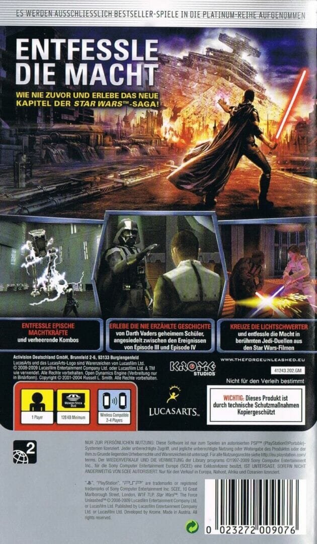 STAR WARS THE FORCE UNLEASHED (PLATINUM) PSP - Image 2