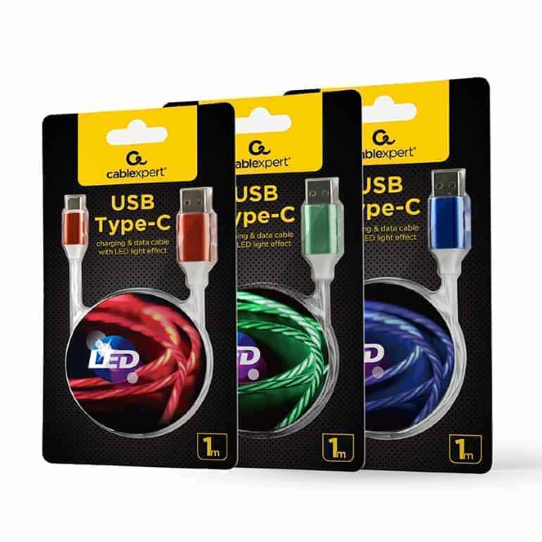 CABLE EXPERT USB 8-PIN CABO LIGHTNING COM EFEITOS DE LUZ 1MT