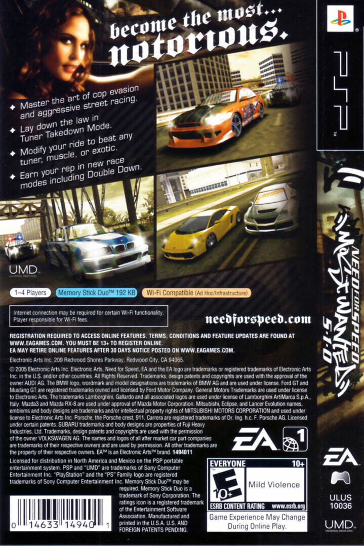 NEED FOR SPEED MOST WANTED 5-1-0 (PLATINUM) PSP (SEMI-NOVO) - Image 2