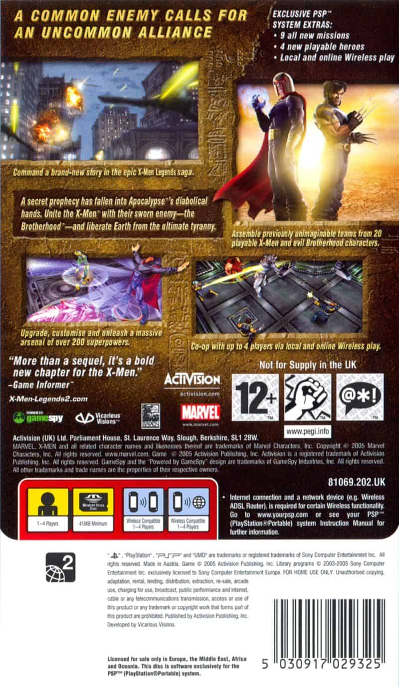 X-MEN LEGENDS II: RISE OF APOCALYPSE PSP (SEMI-NOVO) - Image 2