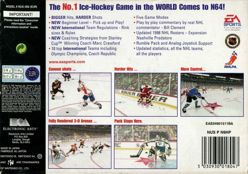 NHL 99 N64 (S/CAIXA, S/MANUAIS) - Image 2