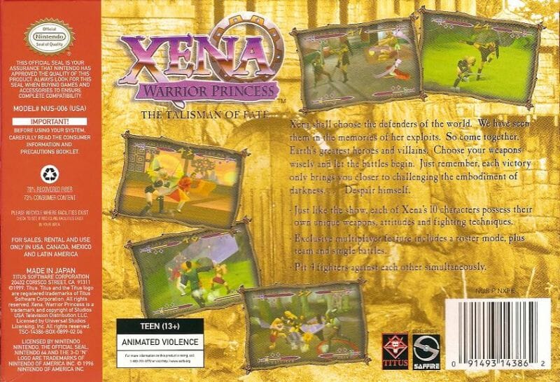 XENA WARRIOR PRINCESS N64 (S/CAIXA, S/MANUAIS) - Image 2