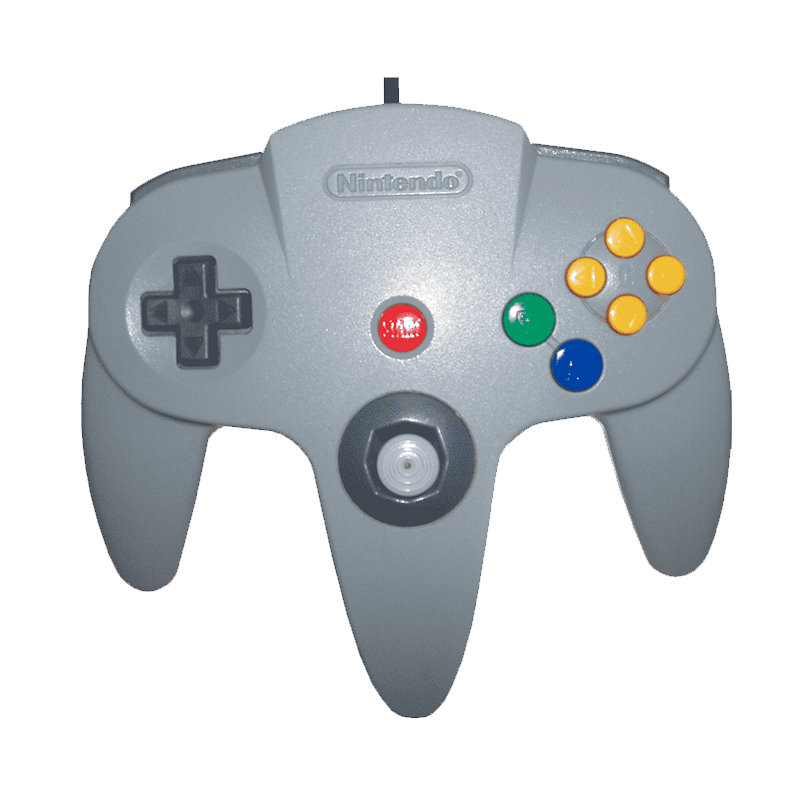 COMANDO OFICIAL NINTENDO 64 (CINZENTO)(SEMI-NOVO)