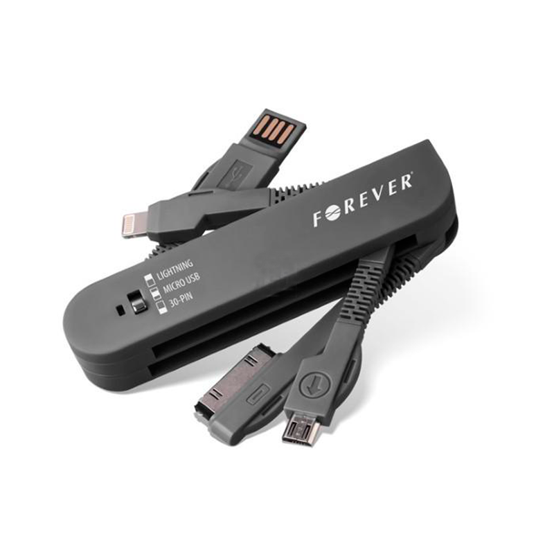 FOREVER CABO USB 3 IN 1 (PRETO)