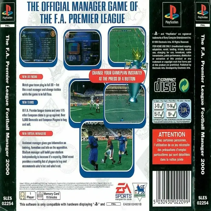 THE F.A. PREMIER LEAGUE FOOTBALL MANAGER 2000 PSX - Image 2