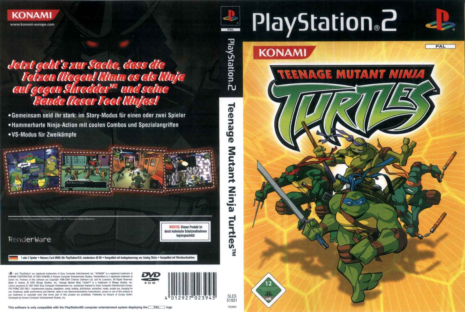 TEENAGE MUTANT NINJA TURTLES (2003) PS2 - Image 2