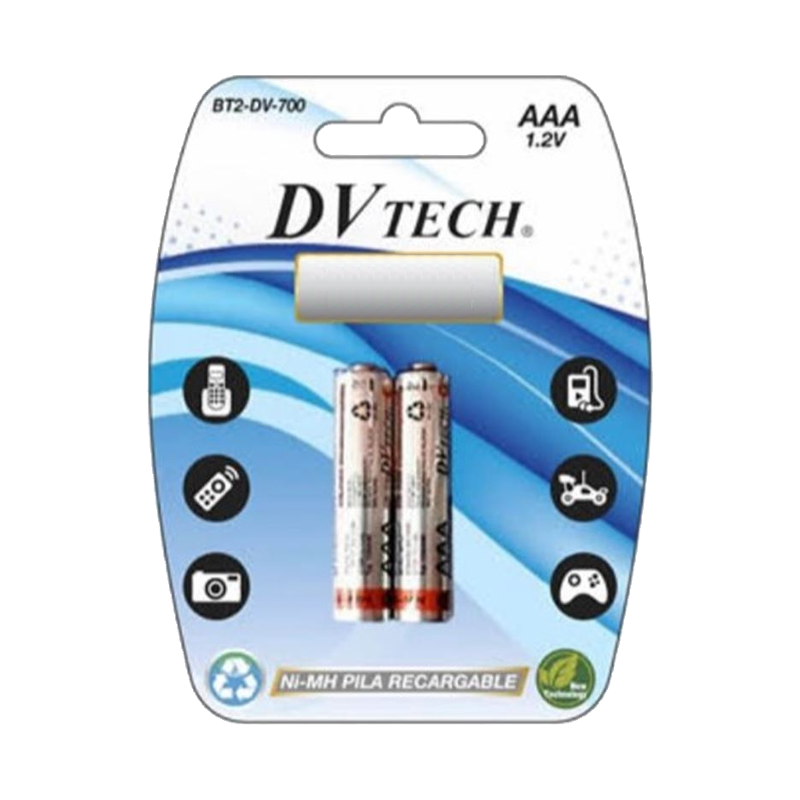 DVTECH PILHAS RECARREGÁVEIS 1100MAH 1.2V AAA (PACK 2 UNIDADES)