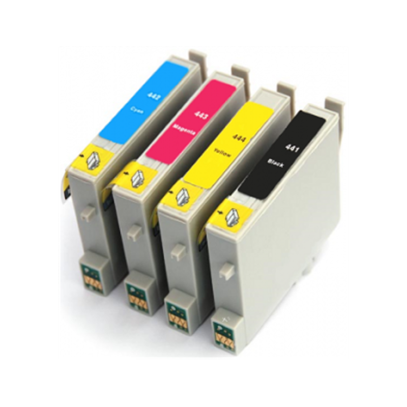 CONJUNTO 4 TINTEIROS COMPATÍVEIS EPSON 441 / 442 / 443 / 444