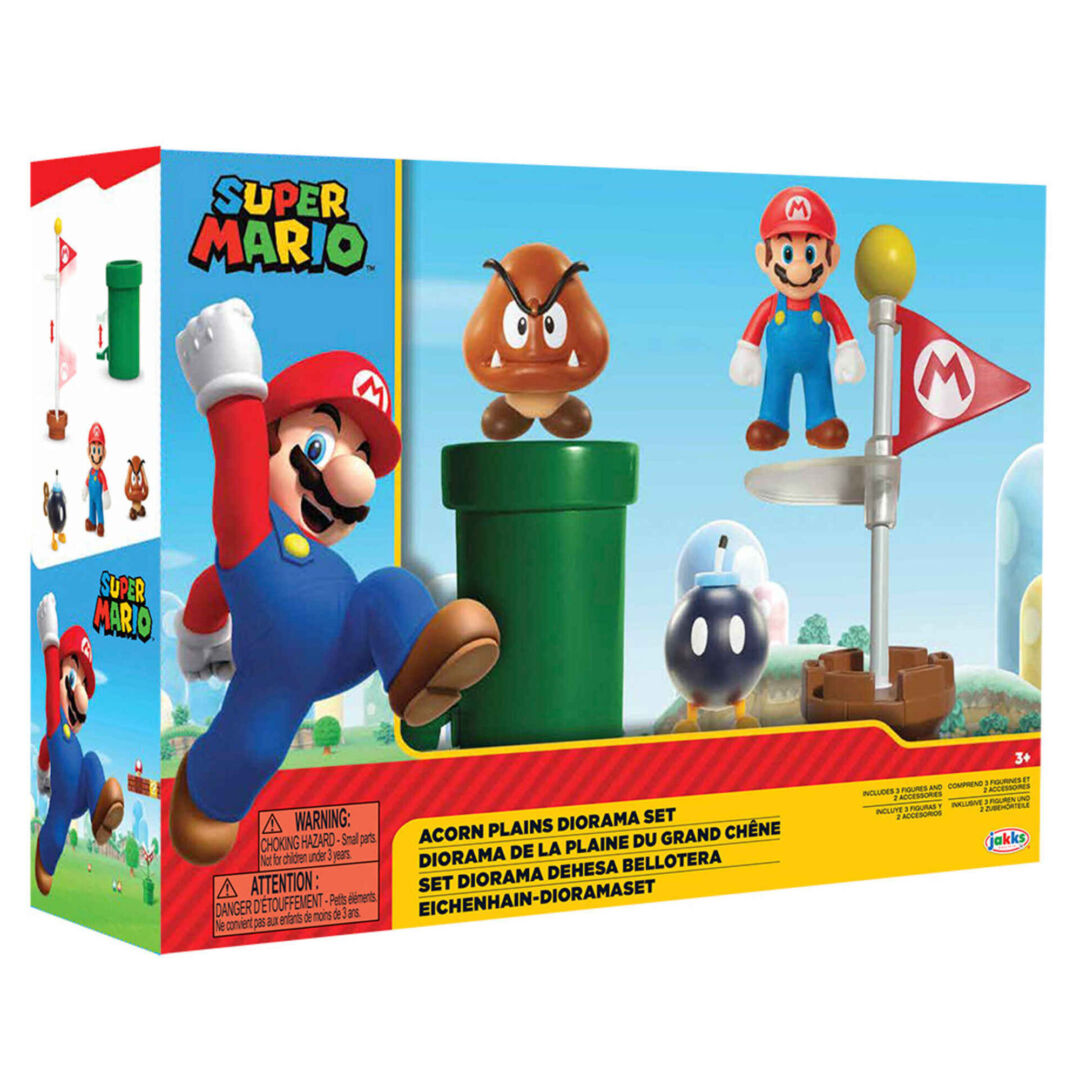 JAKKS DIORAMA SUPER MÁRIO CONJUNTO FIGURAS PLANÍCIES DA BOLOTA