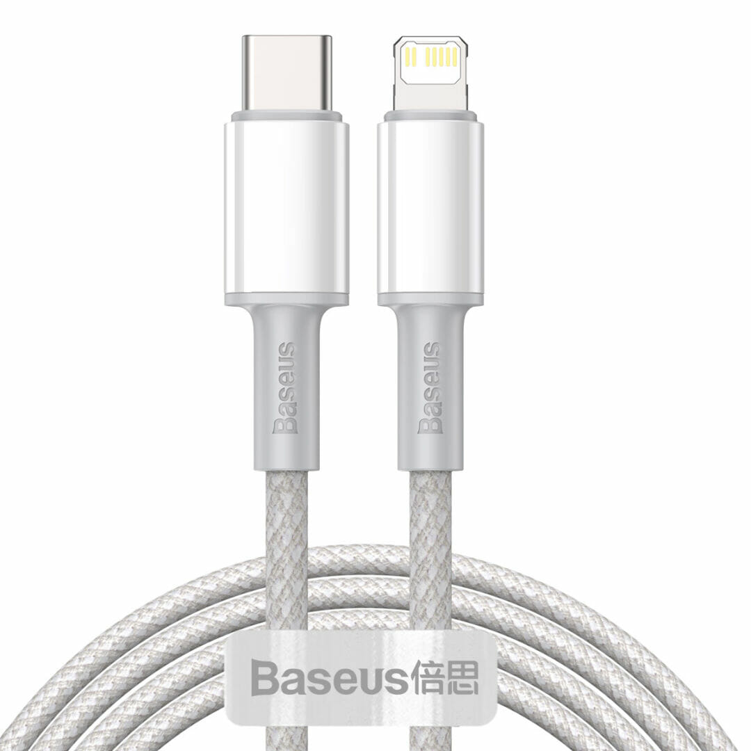 BASEUS CABO ALTA DENSIDADE PD USB-C LIGHTNING 2MTS 20W (BRANCO)