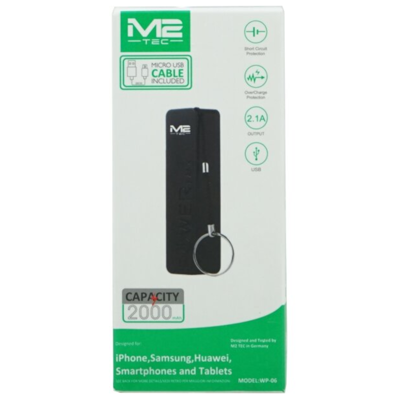 POWER BANK 2000MAH COM CABO MICRO USB FC