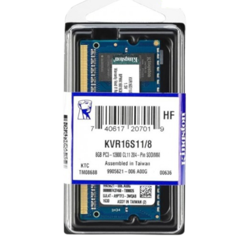 KINGSTON 8GB PC3 1600 SODIMM DDR3 CL11 KVR16S11/8