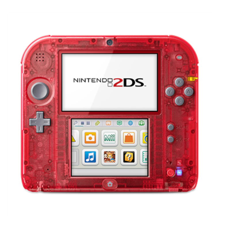 CONSOLA NINTENDO 2DS (CRYSTAL RED)(DESBLOQUEADA C/JOGOS)(SEMI-NOVA)