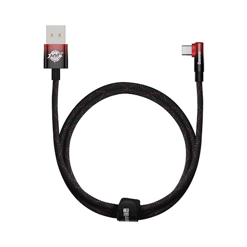 BASEUS CABO EM COTOVELO MVP 2 USB PARA TYPE-C 1MTS 100W (PRETO/VERMELHO)