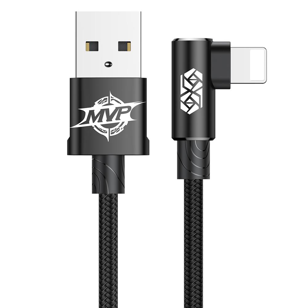 BASEUS CABO EM COTOVELO MVP ELBOW USB PARA LIGHTNING 2A 1MT (PRETO)