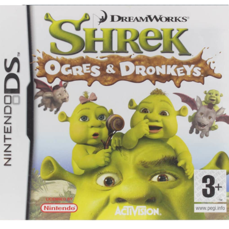 SHREK OGRES & DRONKEYS NDS (S/CAIXA, S/MANUAIS) (SEMI-NOVO)