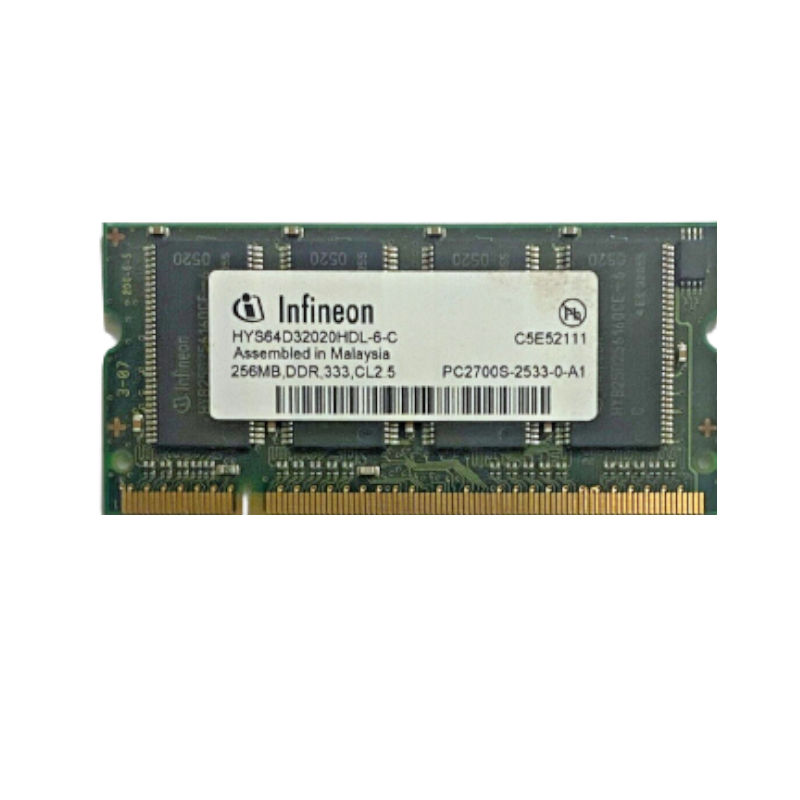 INFINEON 256MB 333 MHZ PC2700S  DDR1 SODIMM (SEMI-NOVA)