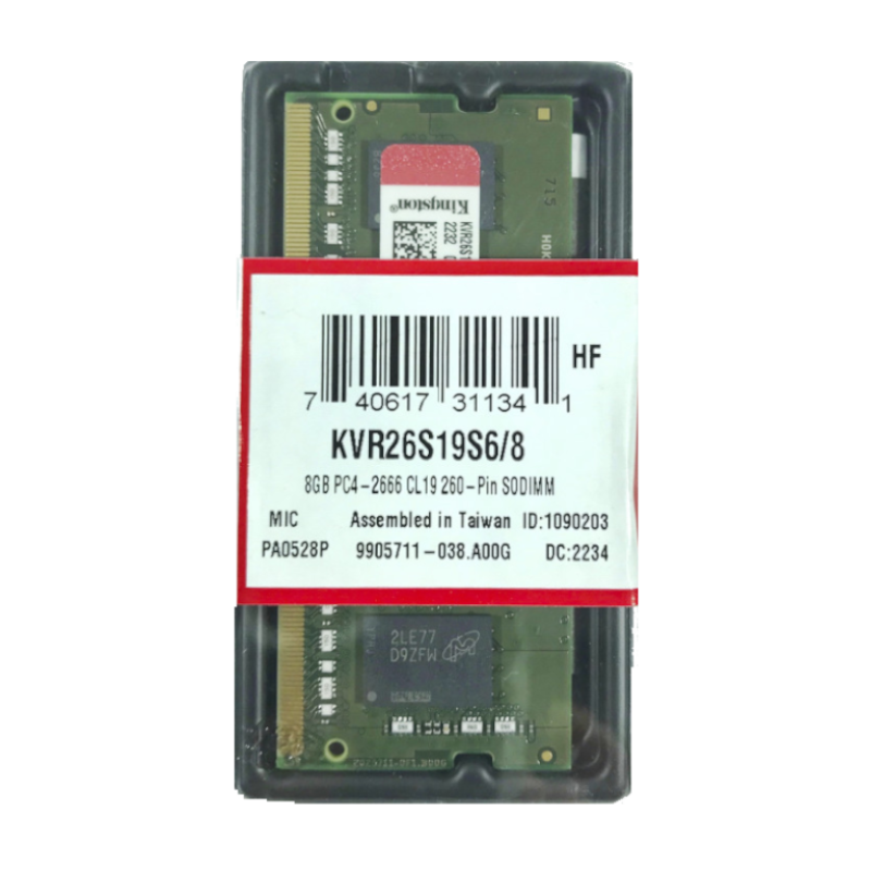 KINGSTON 8GB PC4 2666 SODIMM DDR4 CL19 KVR26S6/8