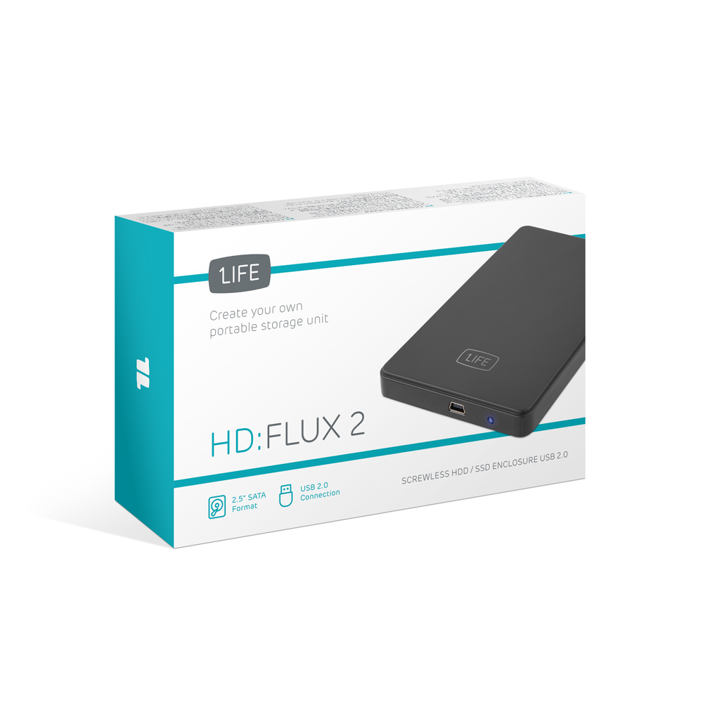 1LIFE CAIXA DISCO 2.5" HD FLUX 2 (PRETA) - Image 3