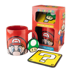 CONJUNTO PARA OFERTA SUPER MARIO (CANECA + PORTA-CHAVES + BASE DE COPO)