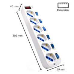 EWENT REGUA 6 TOMADAS C SWITCH INDIVIDUAL 3MTS BRANCA IG1