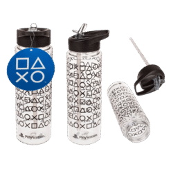 GARRAFA DE PLASTICO COM PALHINHA BOTOES PLAYSTATION