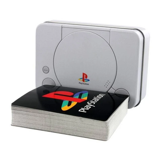 BARALHO DE CARTAS PLAYSTATION 1 EM CAIXA METÁLICA