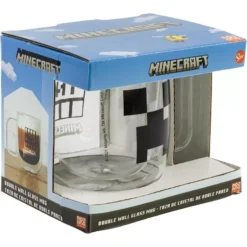 CANECA VIDRO DUPLO MINECRAFT