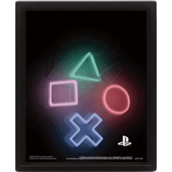 QUADRO POSTER 3D PLAYSTATION SIMBOLOS