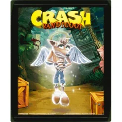 QUADRO POSTER 3D CRASH BANDICOOT GAME OVER