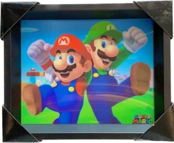 QUADRO POSTER 3D LENTICULAR SUPER MARIO LUIGI