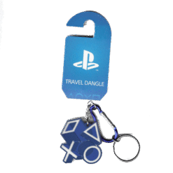 PORTA-CHAVES C/MOSQUETÃO PLAYSTATION OFICIAL (AZUL E BRANCO)