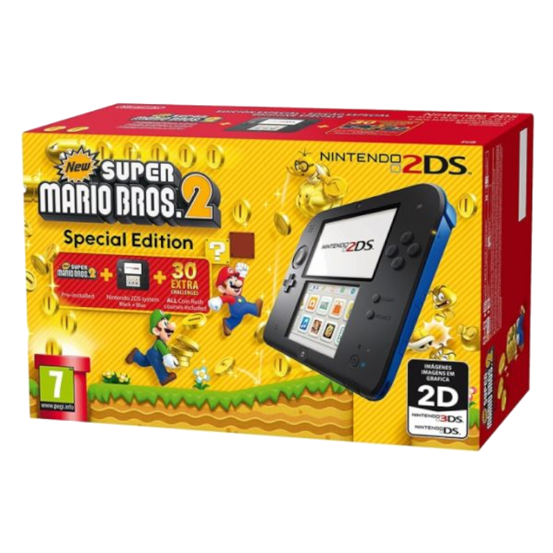 CONSOLA NINTENDO 2DS BLUE/BLACK + NEW SUPER MARIO BROS.2 SPECIAL EDITION (SEMI-NOVA)