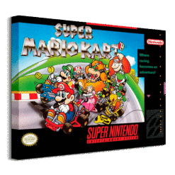 QUADRO TELA SUPER MARIO KART SUPER NINTENDO 30CMX40CM