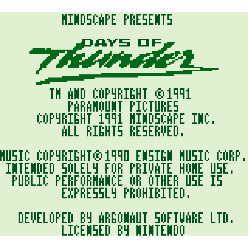 DAYS OF THUNDER GB - Image 2