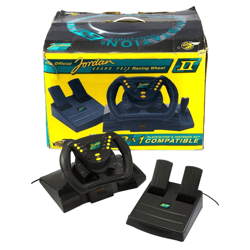 JOYTECH VOLANTE OFICIAL JORDAN GRAND PRIX RACING WHEEL NINTENDO 64 (SEMI-NOVO)