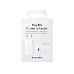 SAMSUNG CARREGADOR 15W TYPE-C + CABO TYPE-C (BRANCO)