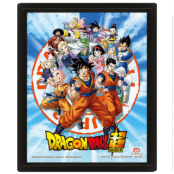 QUADRO LENTICULAR SUPER DRAGON BALL (GOKU & Z FIGHTERS) (25CMX20CM)