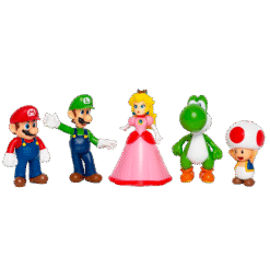 PACK 5 FIGURAS SUPER MÁRIO AND FRIENDS