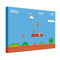 QUADRO TELA SUPER MÁRIO NÍVEL 1-1 30CMX40CM