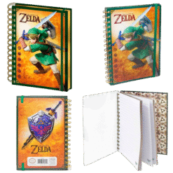 CADERNO A5 ESPIRAL LENTICULAR ZELDA LINK IG1