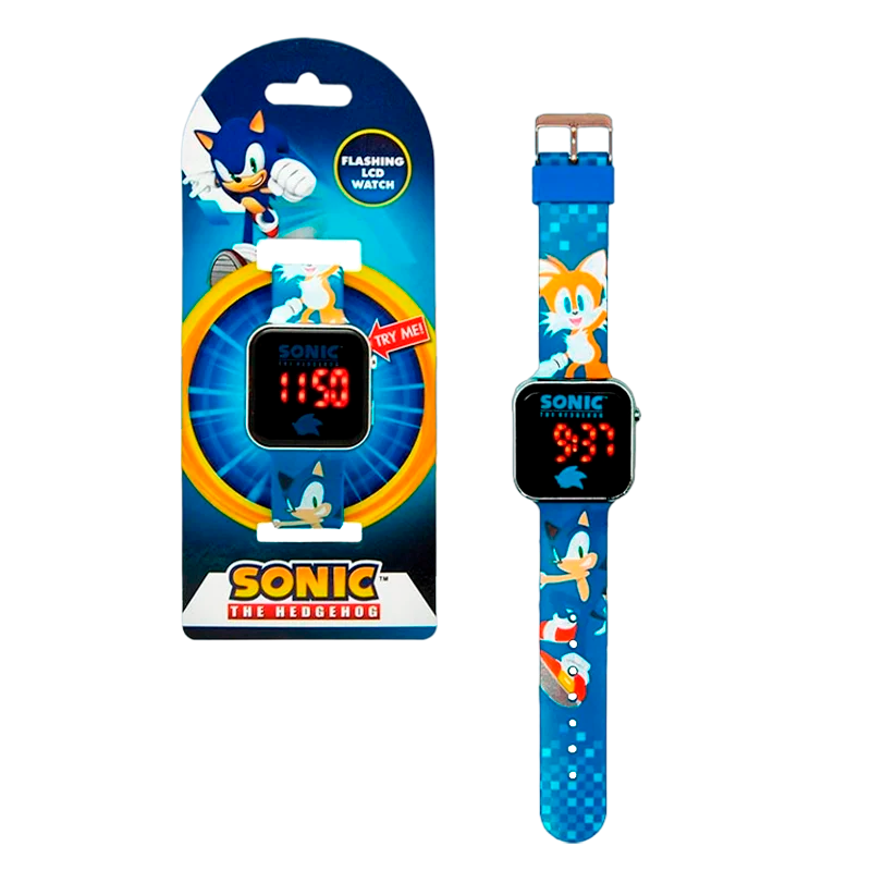 RELÓGIO INFANTIL LED SONIC THE HEDGEHOG/TAILS